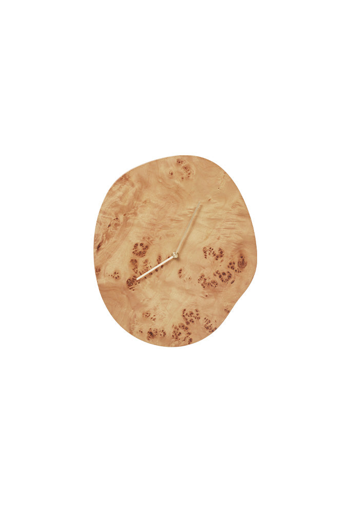 Ferm Living Melt Wall Clock - Natural Burl