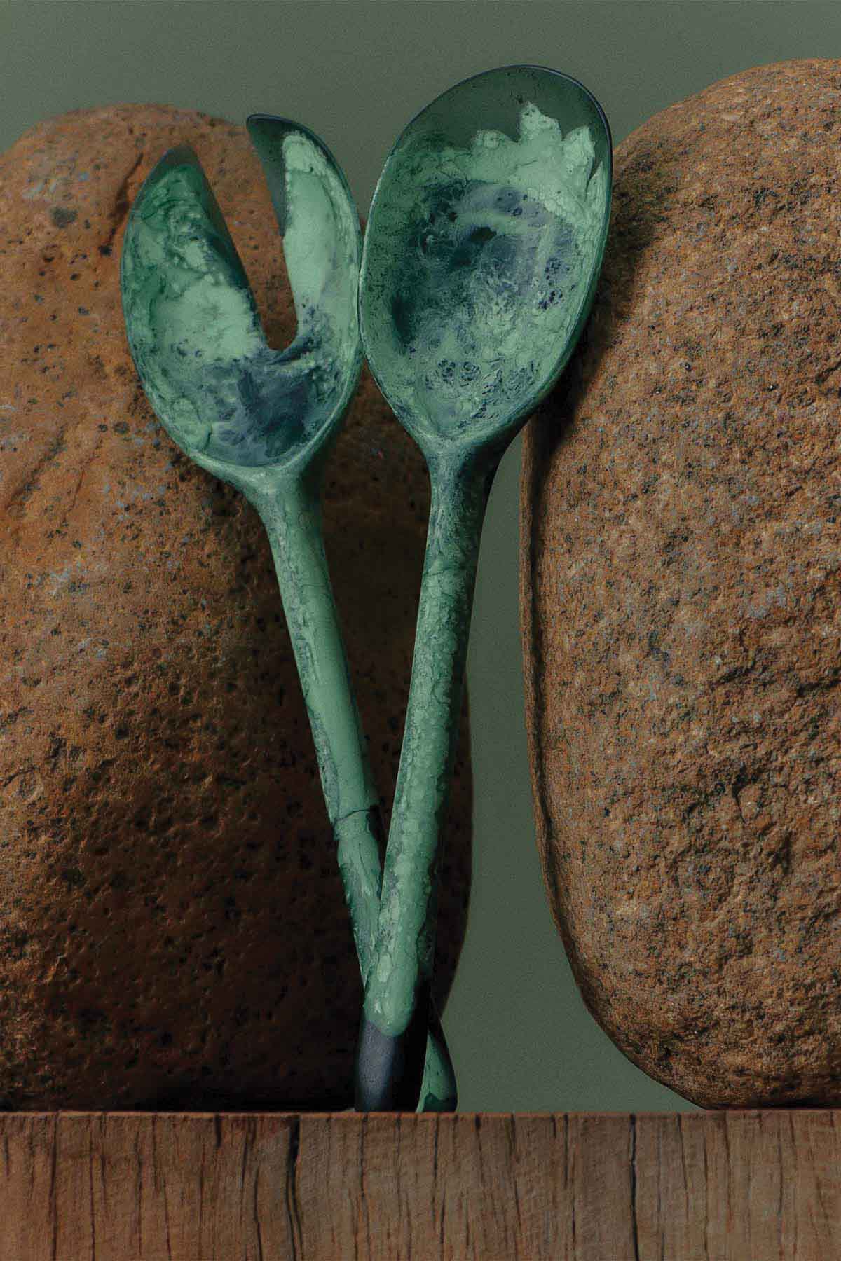 Dinosaur Designs Long Stone Servers - Tortoise