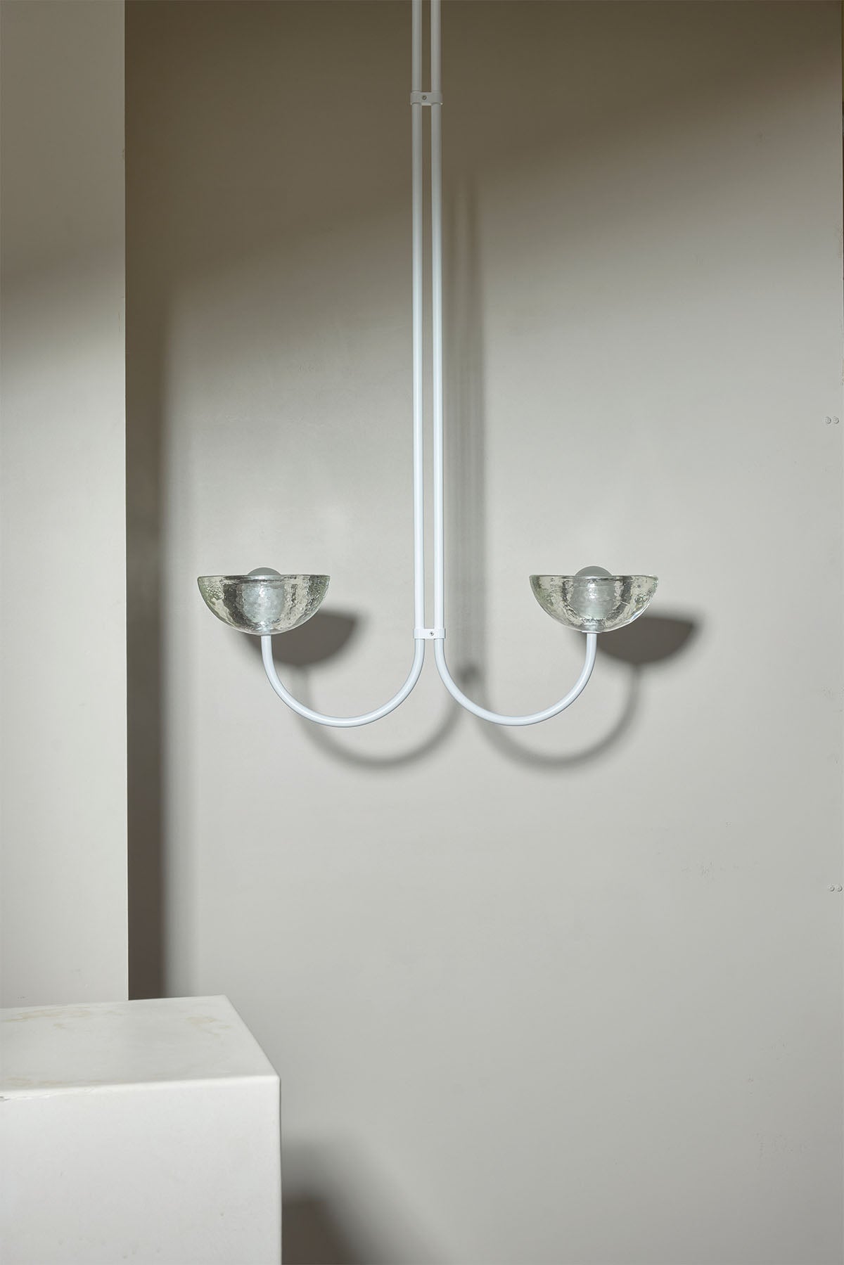 Aurelia Double Pendant Light, Cast Glass