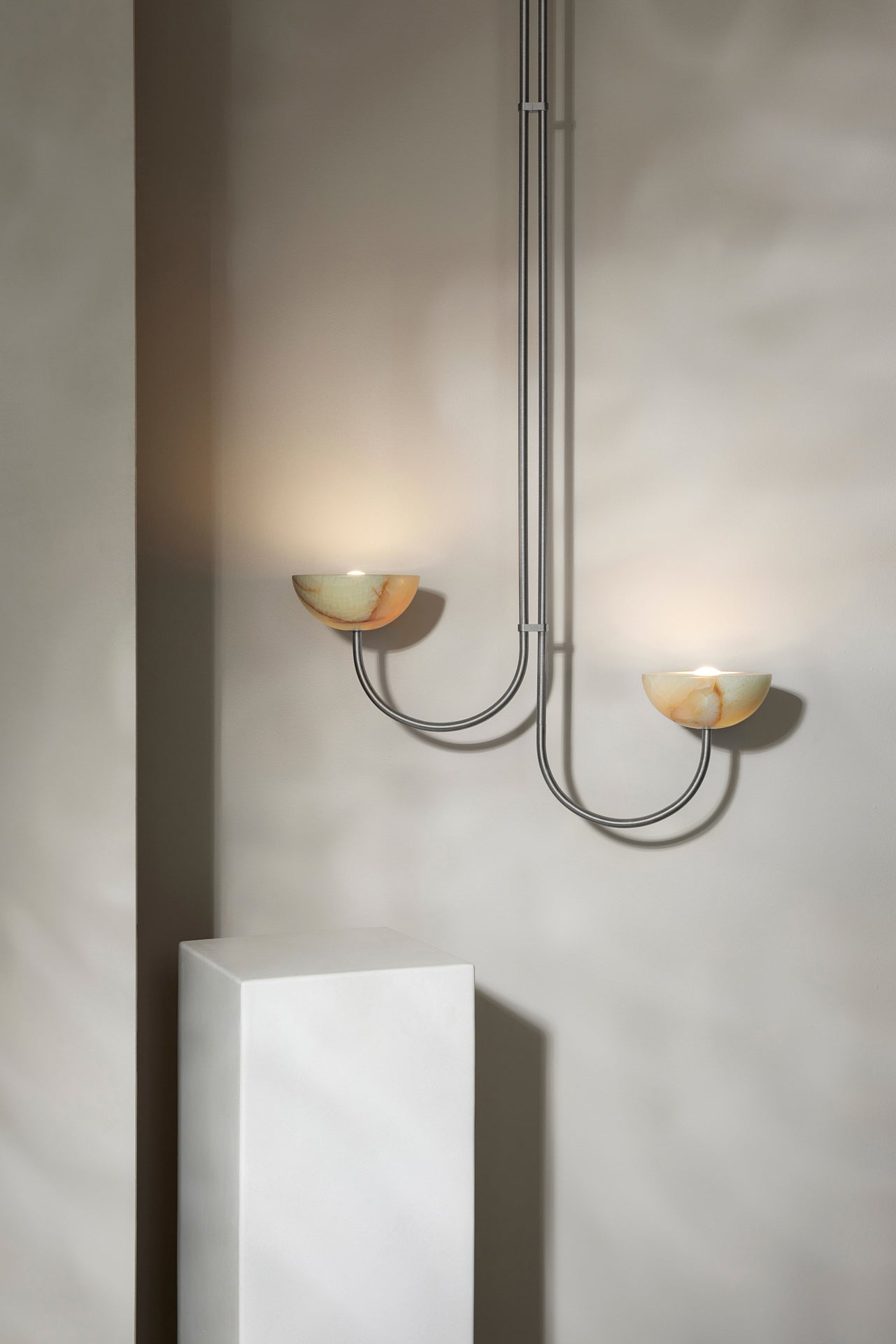 Aurelia Double Offset Pendant Light, Stone