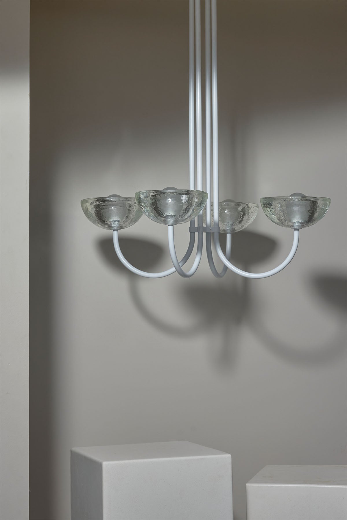 Aurelia Chandelier, Quad Pendant Light, Cast Glass