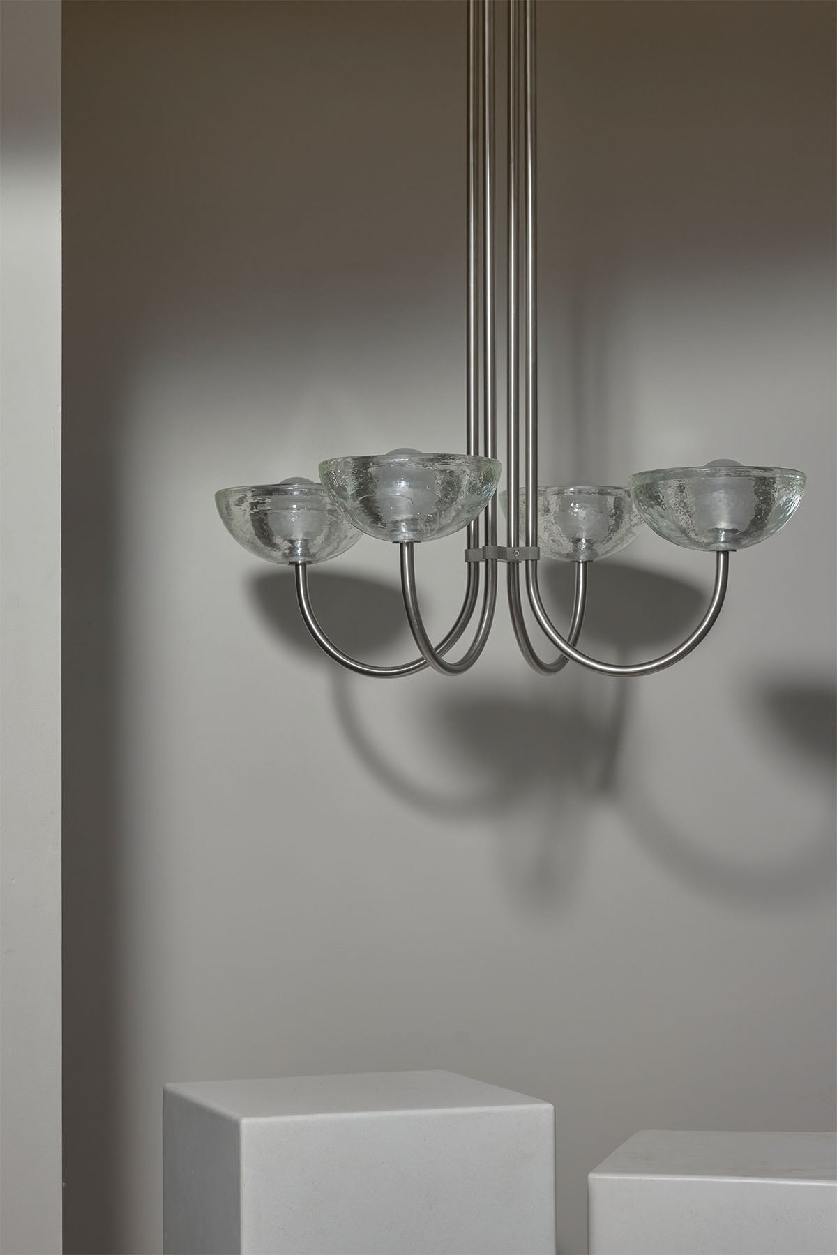 Aurelia Chandelier, Quad Pendant Light, Cast Glass