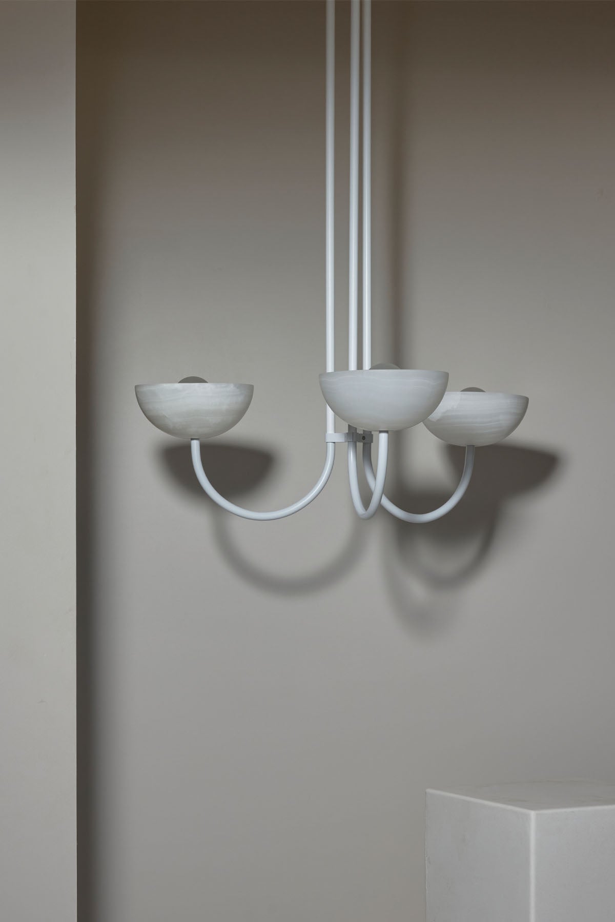 Aurelia Chandelier, Triple Pendant Light, Stone