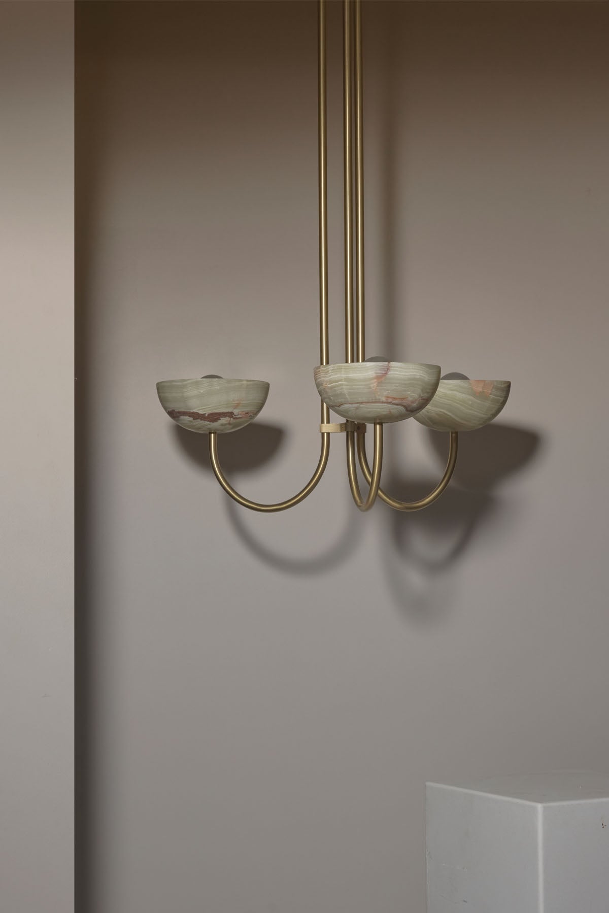 Marz Aurelia Chandelier, Triple Pendant Light, Stone