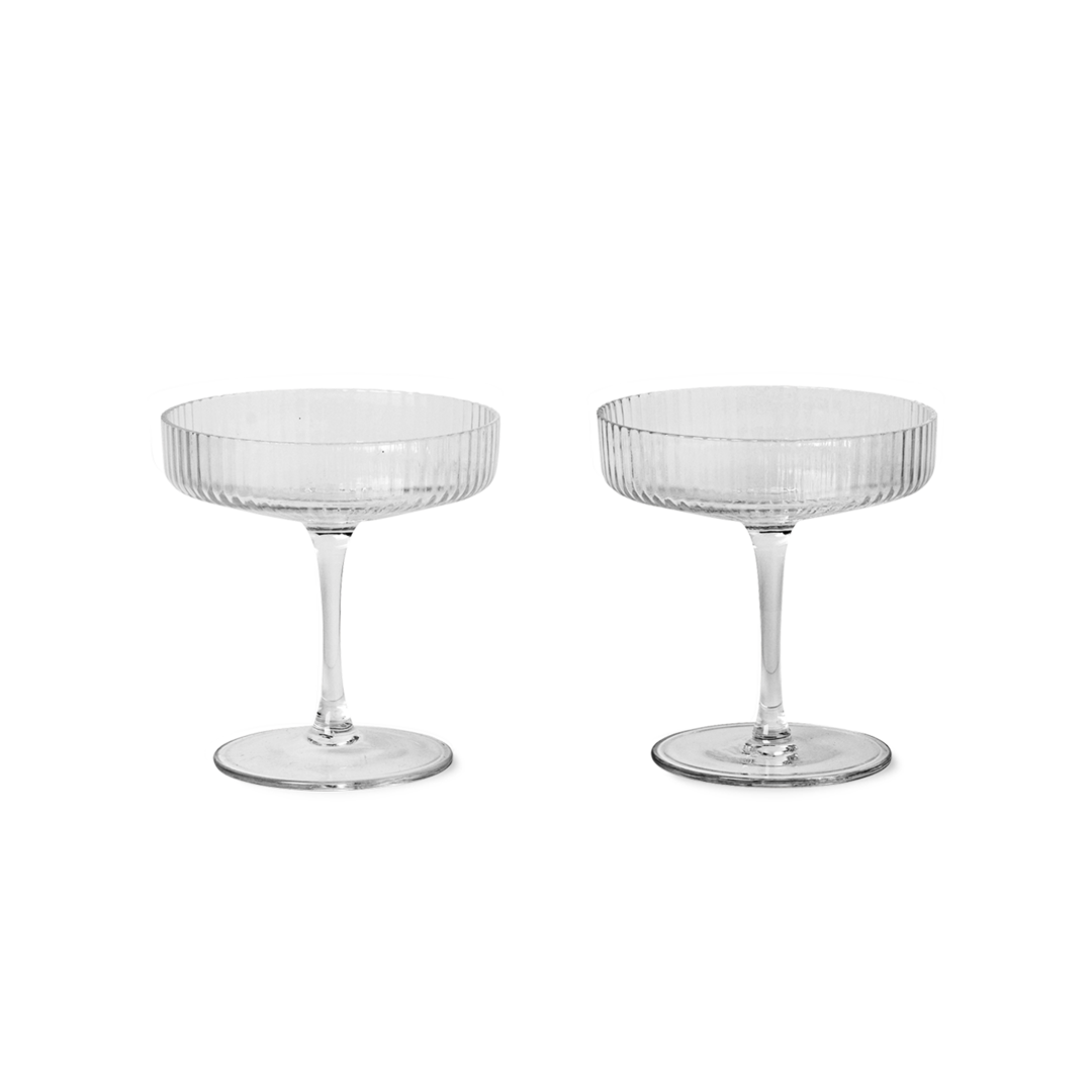Ferm Living Ripple Champagne Saucer - Set of Two