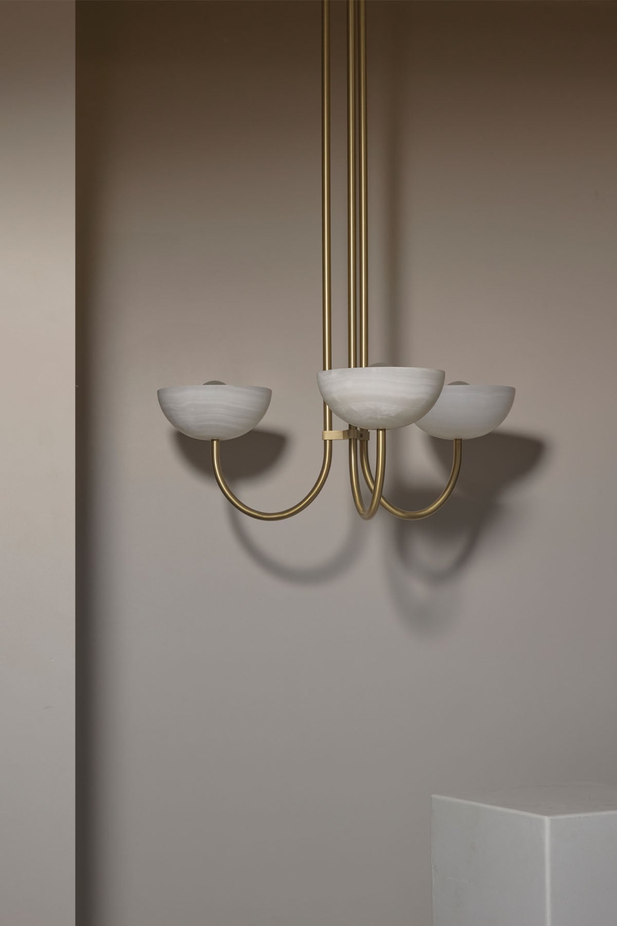 Aurelia Chandelier, Triple Pendant Light, Stone