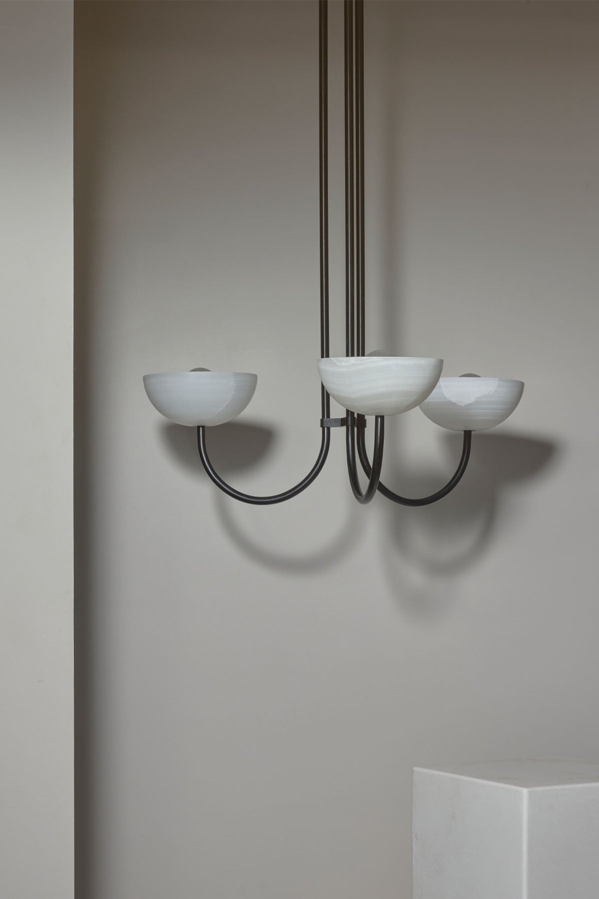Aurelia Chandelier, Triple Pendant Light, Stone