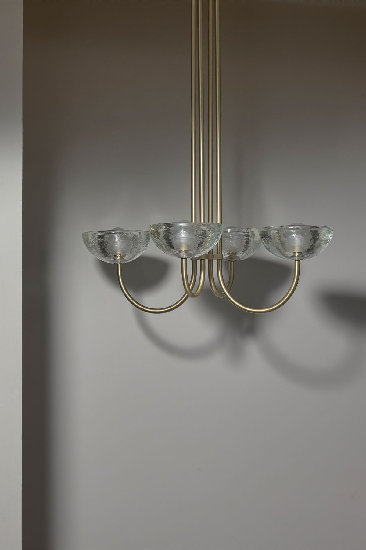 Aurelia Chandelier, Narrow Pendant Light, Cast Glass