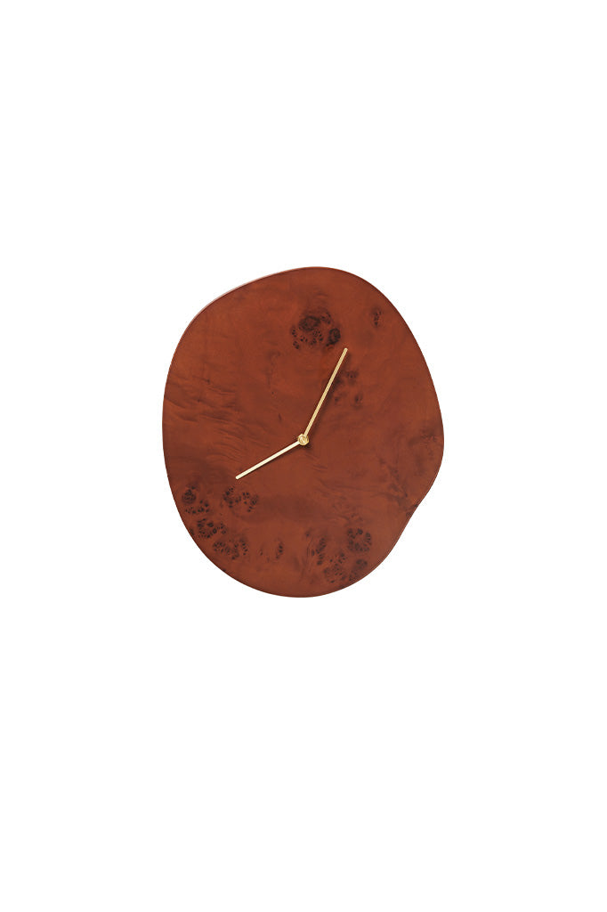 Ferm Living Melt Wall Clock - Dark Stained Burl