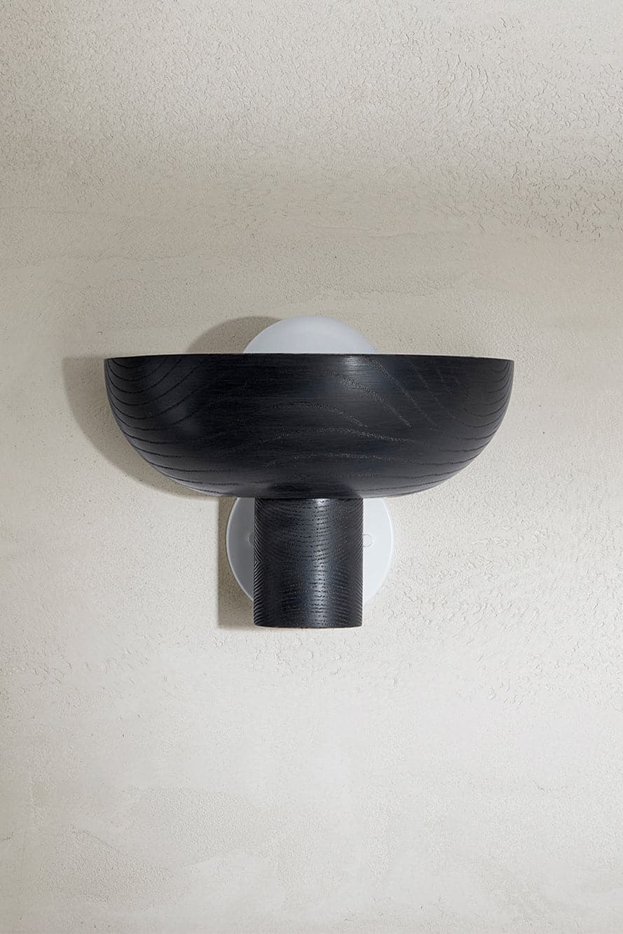 Marz Designs - Selene Uplight Large in White Satin/Blackened Ash
