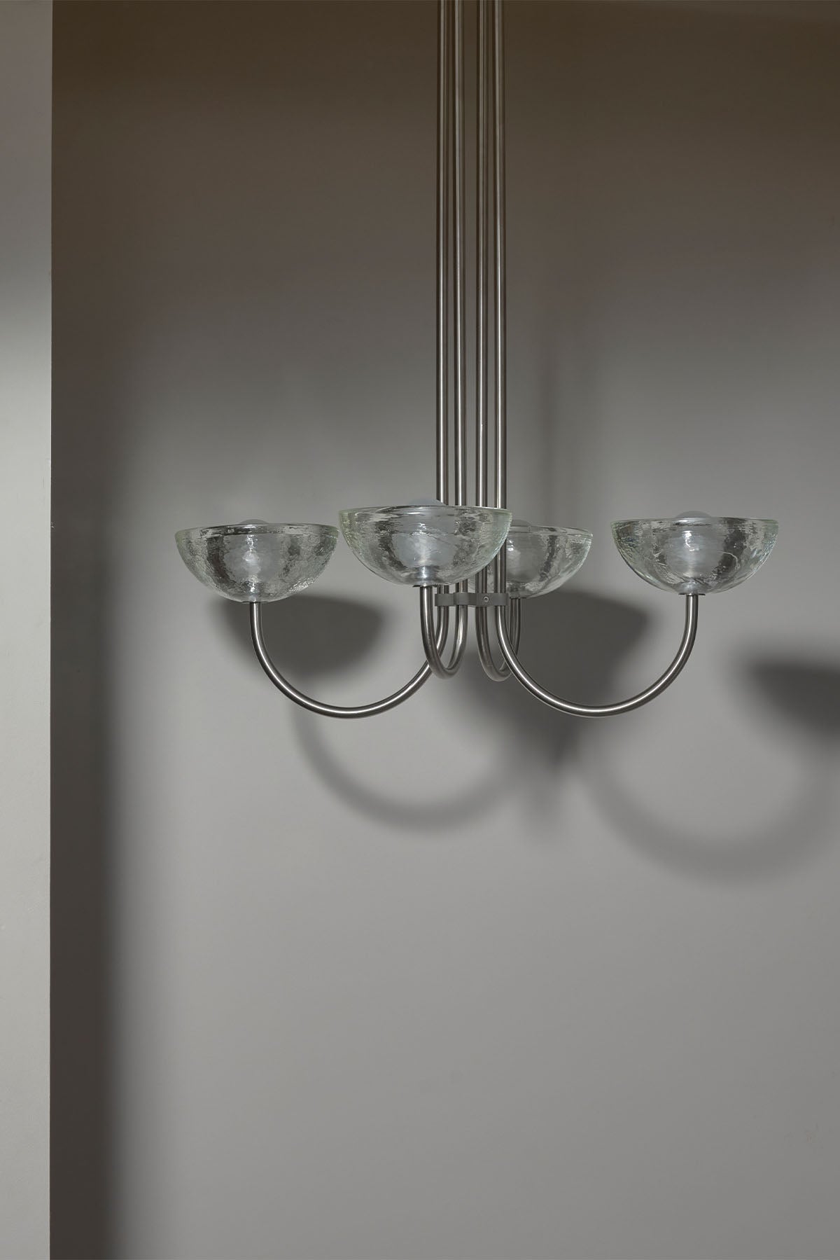 Aurelia Chandelier, Narrow Pendant Light, Cast Glass
