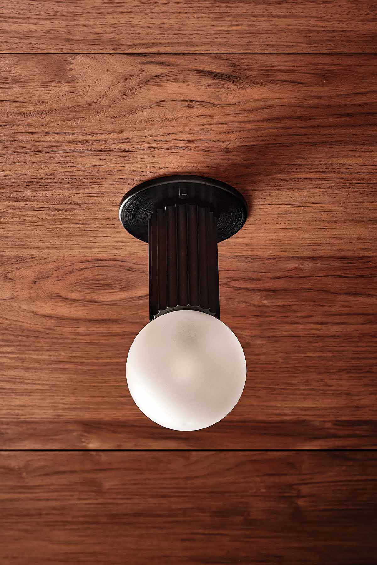 Attalos Ceiling Light, Slim Base in Brushed Black - Marz DesignsMarz Designs