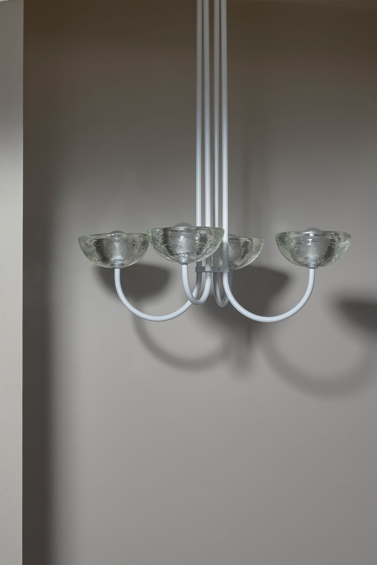 Aurelia Chandelier, Narrow Pendant Light, Cast Glass
