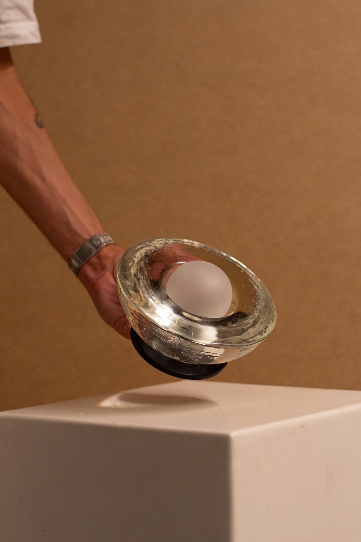 Imperfect Marz Aurelia Surface Sconce - Cast Glass, Brushed Black - Marz DesignsMarz Designs