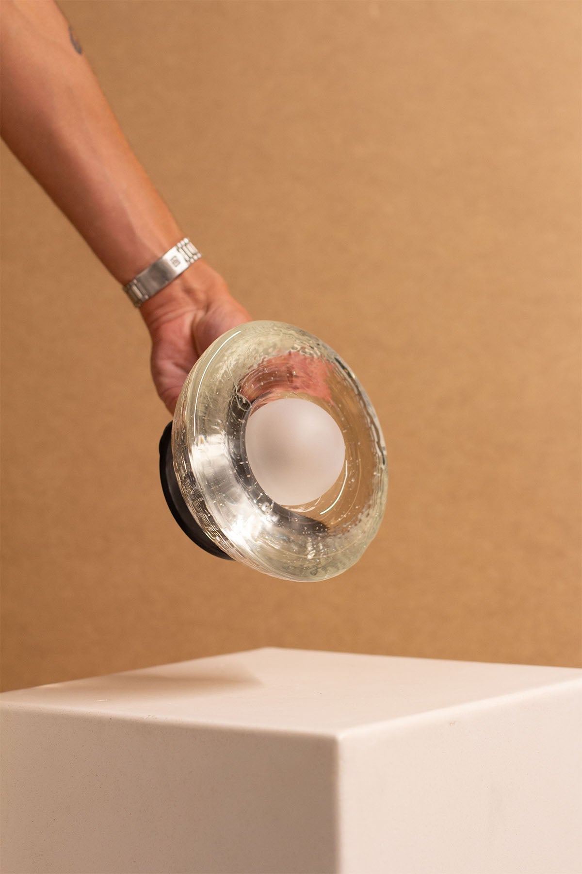 Imperfect Marz Aurelia Surface Sconce - Cast Glass, Brushed Black - Marz DesignsMarz Designs