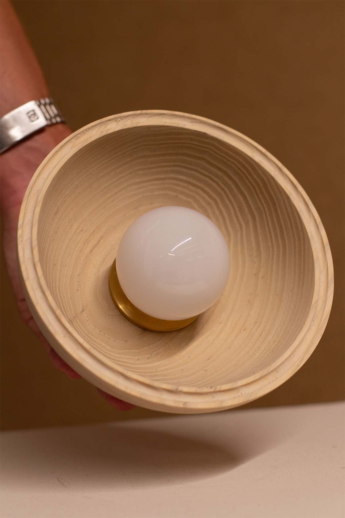 Imperfect Selene Surface Sconce - Small, Ash, Brass - Marz DesignsMarz Designs