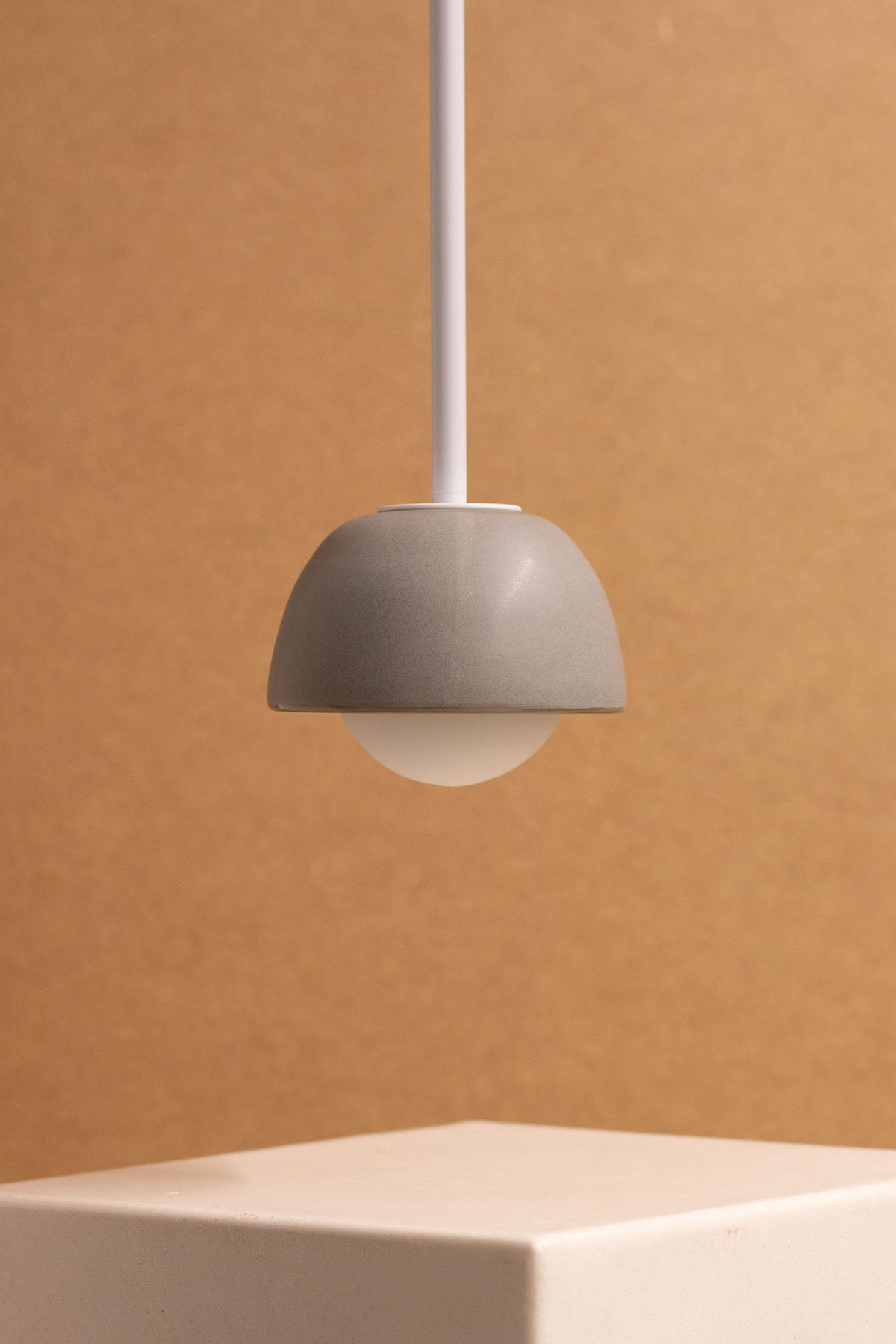 Imperfect Terra 0 Pendant Light - Solid Rod - Fog, White Satin - Marz DesignsMarz Designs