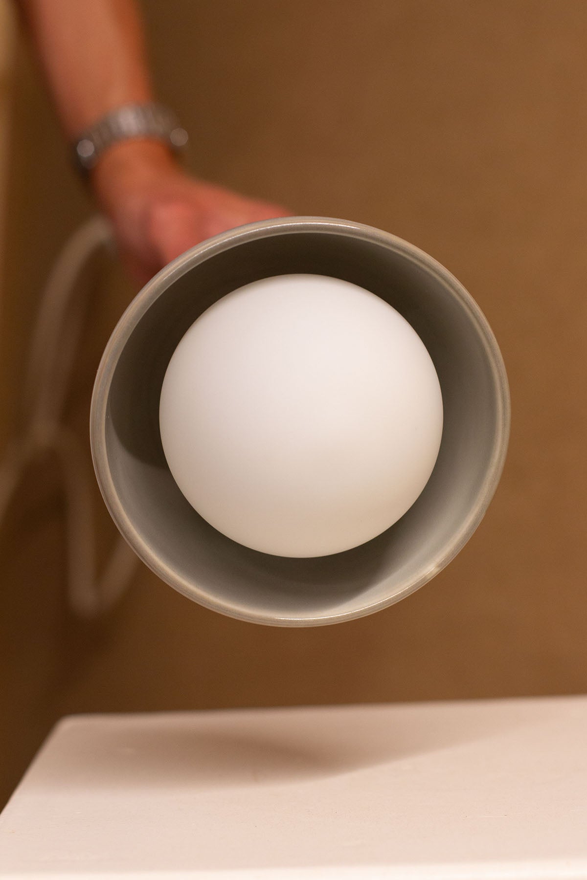 Imperfect Terra 0 Pendant Light - Solid Rod - Fog, White Satin - Marz DesignsMarz Designs
