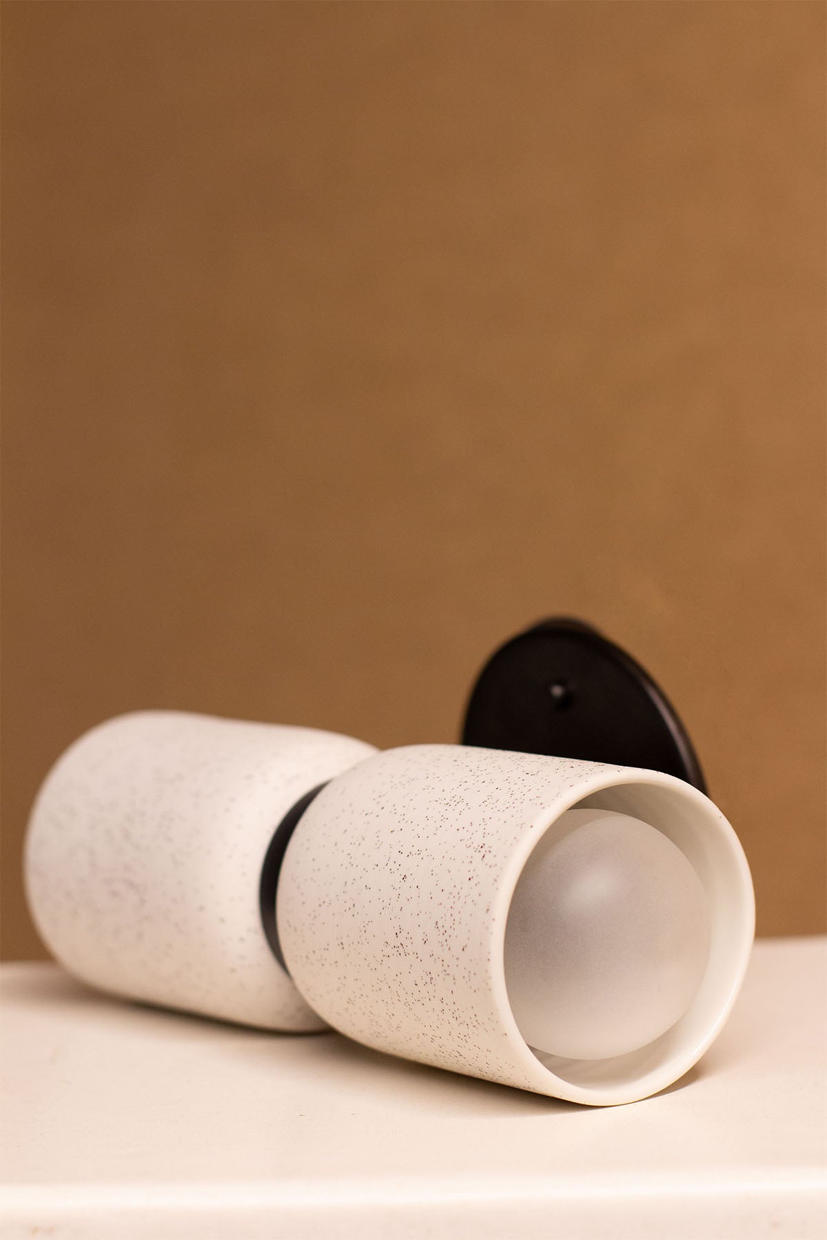 Imperfect Terra 2 Wall Light - Vanilla Bean, Brushed Black - Marz DesignsMarz Designs