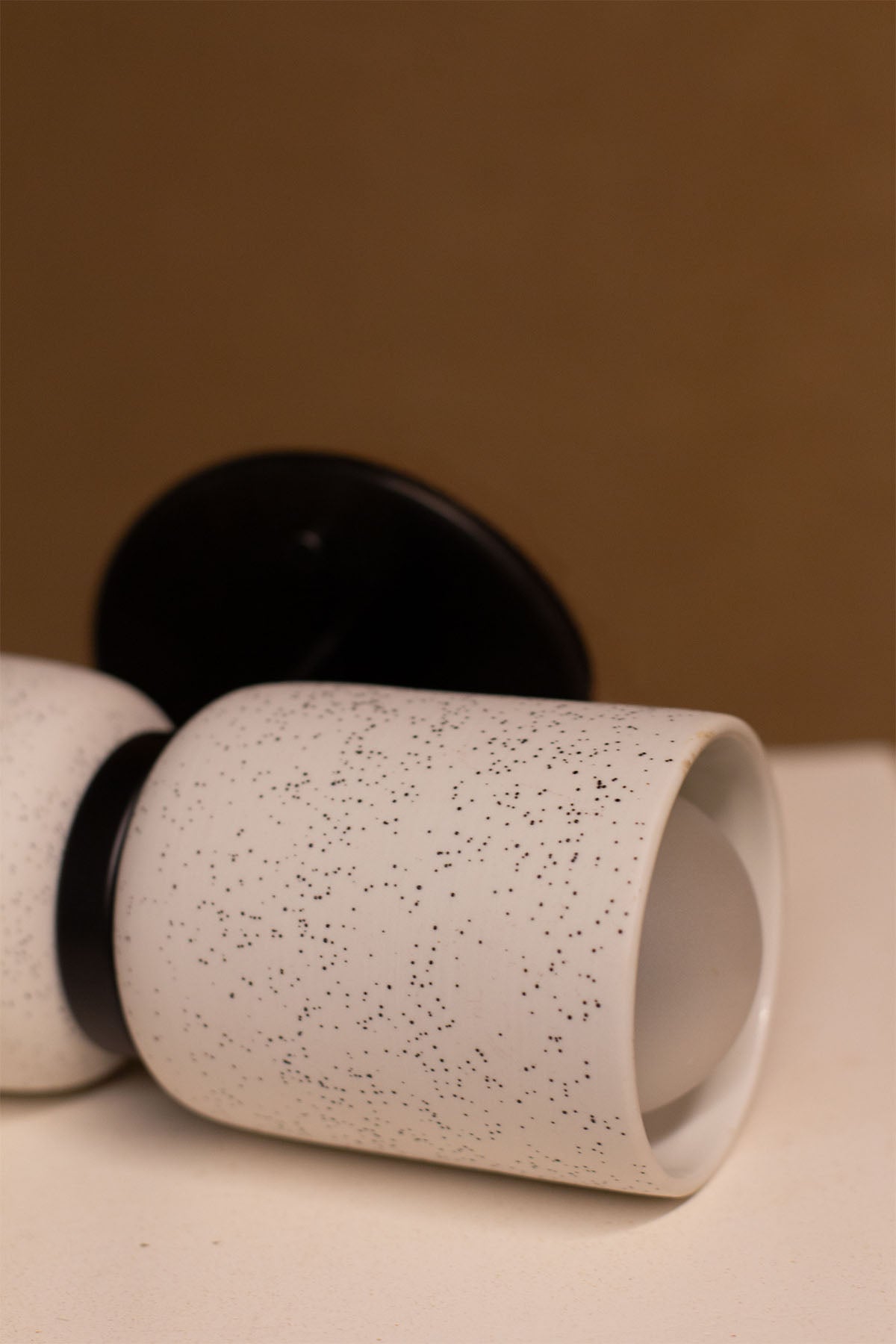 Imperfect Terra 2 Wall Light - Vanilla Bean, Brushed Black - Marz DesignsMarz Designs