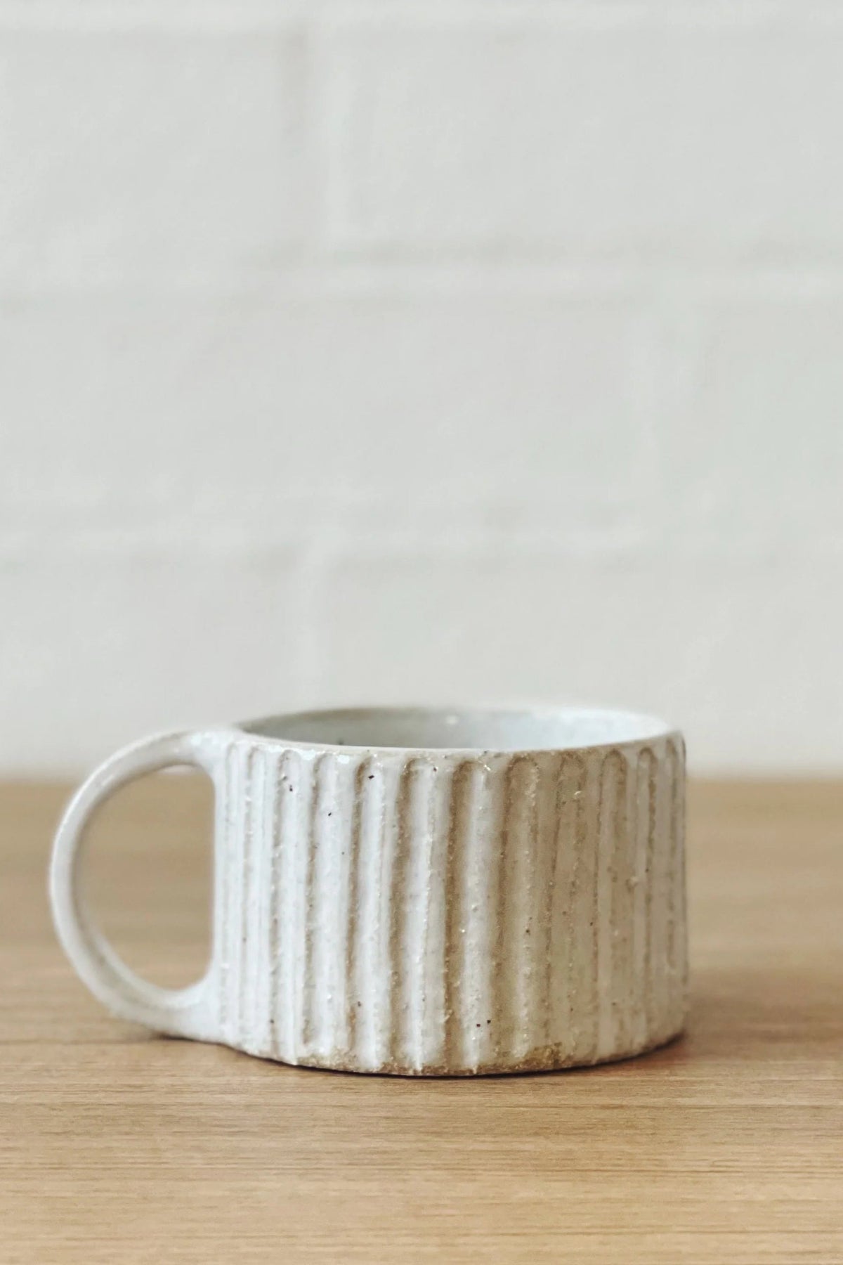 Jenn Johnston Ceramics Carved White Mug - Short - Marz DesignsJenn Johnston Ceramics