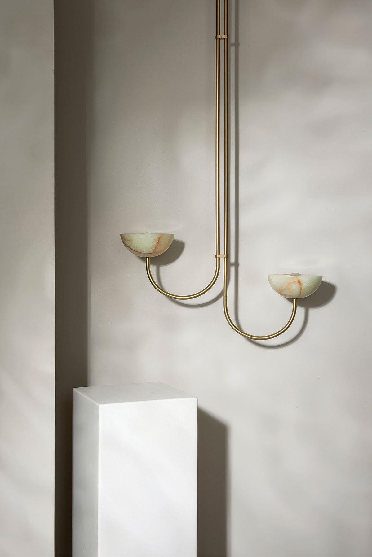 Aurelia Double Offset Pendant Light, Stone