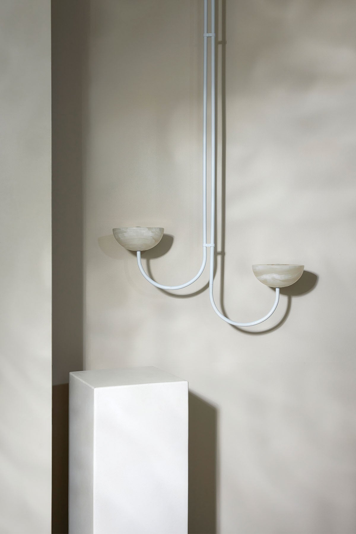 Aurelia Double Offset Pendant Light, Stone