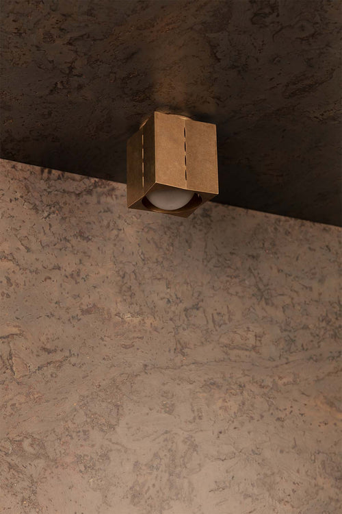 Polaris Ceiling Light, Small, Tumbled Brass