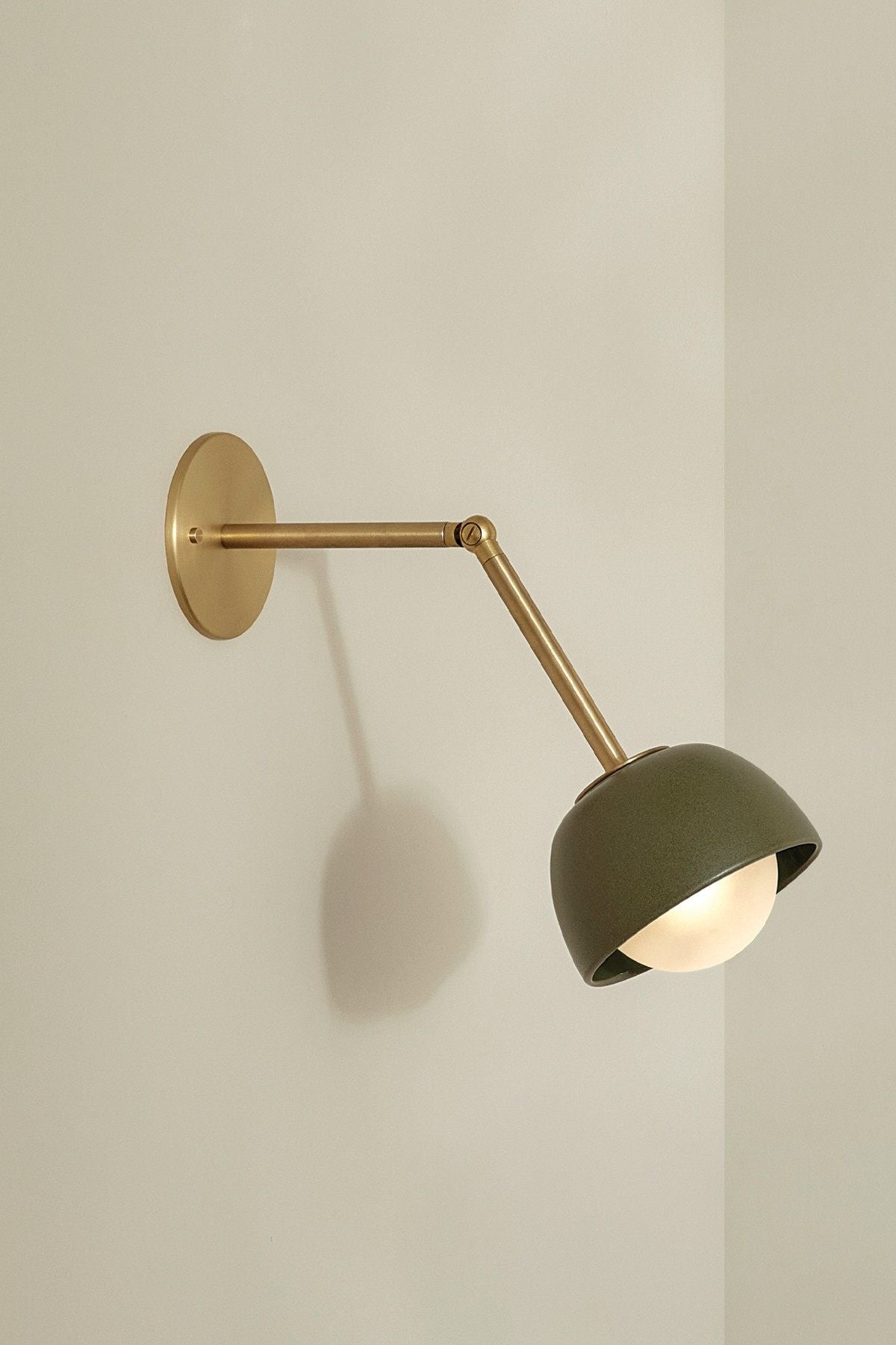Terra 0 Long Wall Light - Marz Designs - Marz Designs - Terra 0 Long Wall Light in Olive & Brass :switchedon