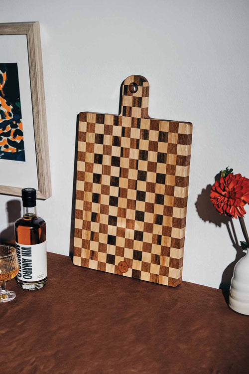 TS Makers Rectangular Serving Board - Blackbutt and Spotted Gum Check