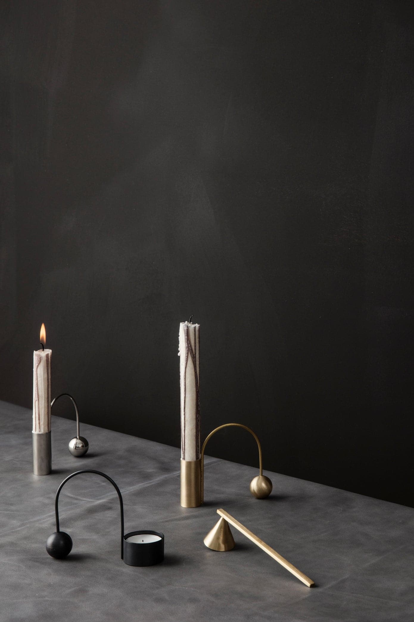 Ferm Living Balance Candle Holder_Black Brass