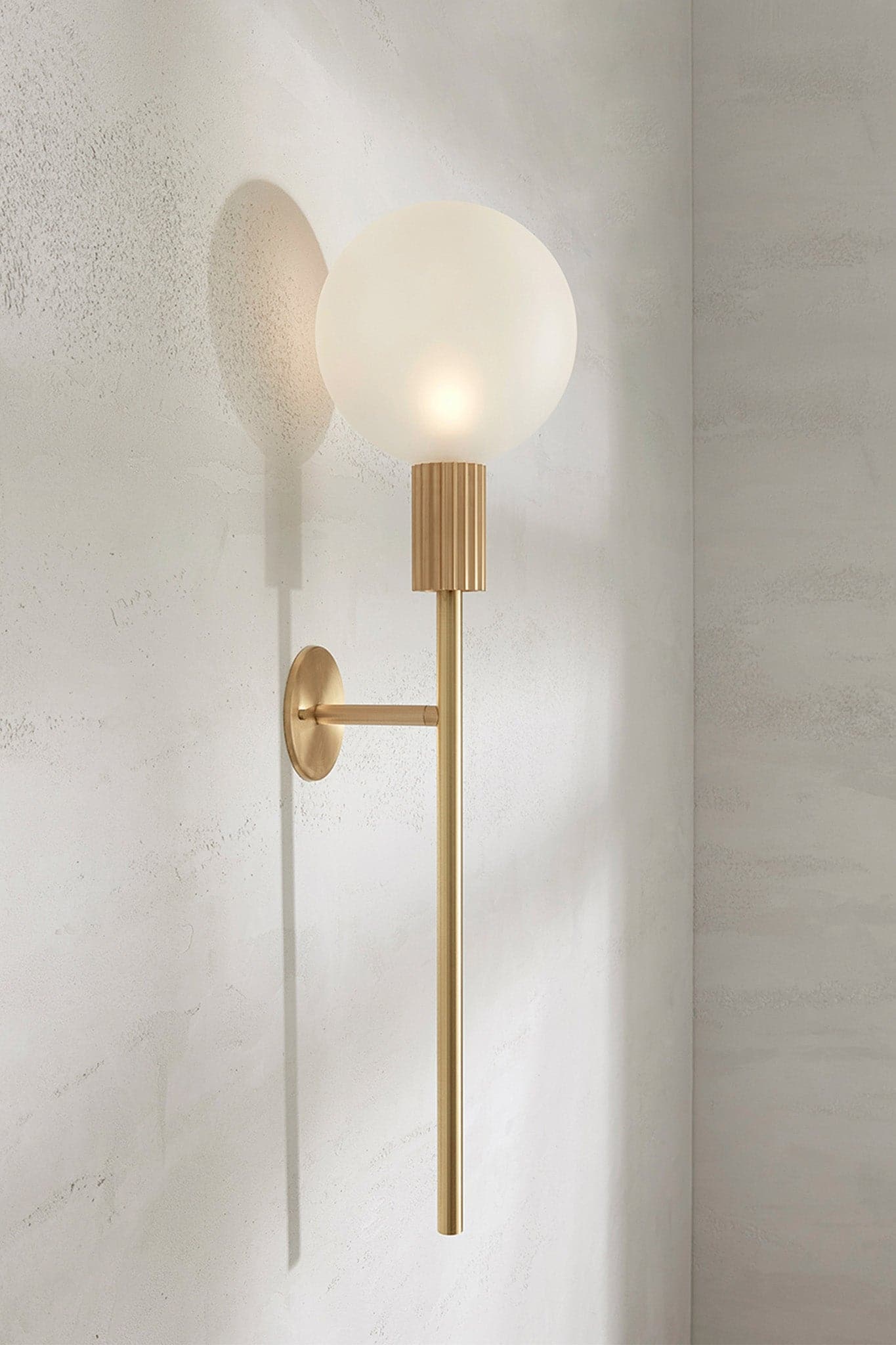 Marz Designs Feature Lighting - Attalos Wall Light 200 with the light on.