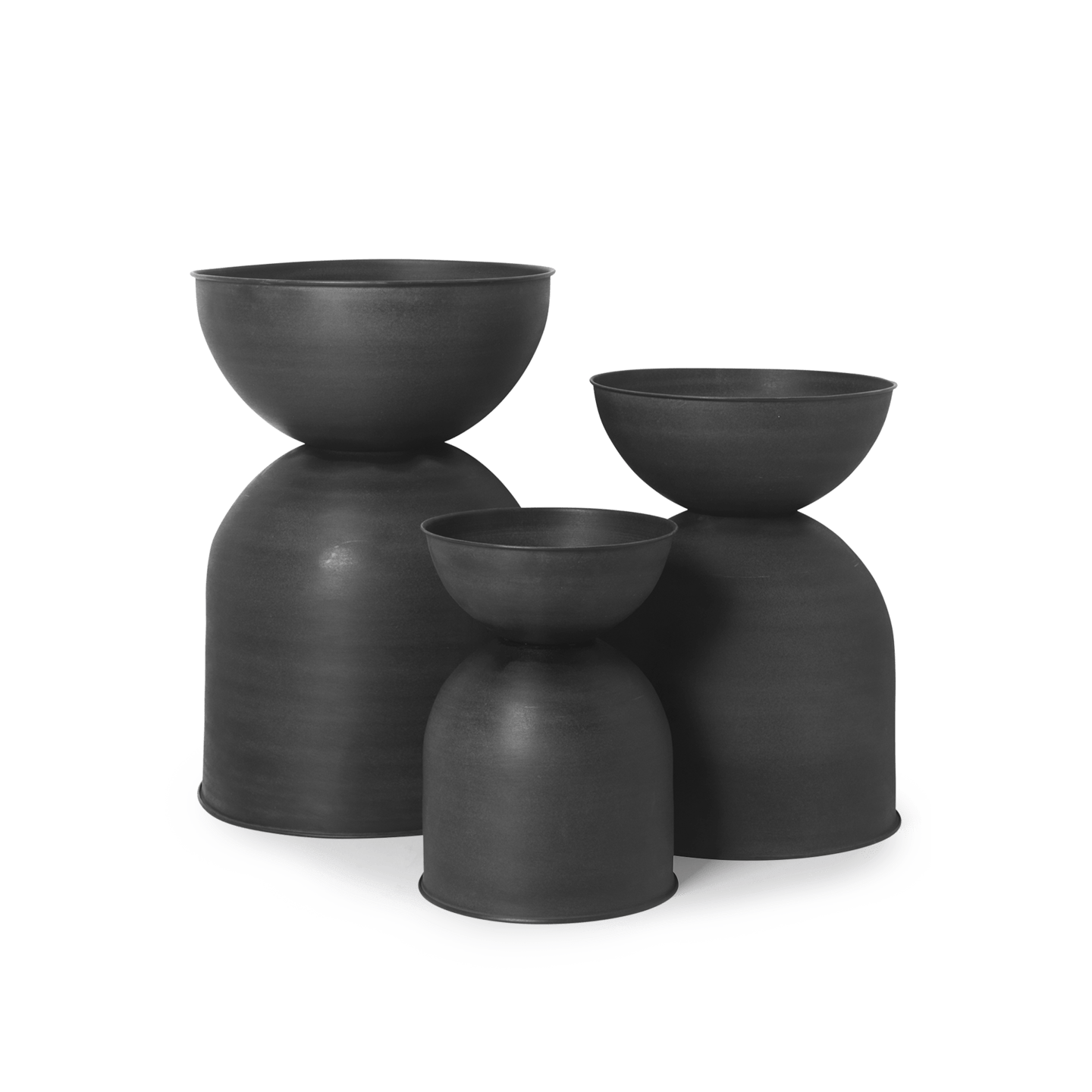 Ferm Hourglass Pot - Medium - Black - Marz DesignsFerm Living