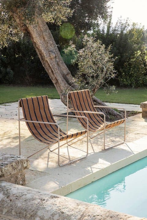 Ferm Living Desert Lounge Chair - Black Stripes