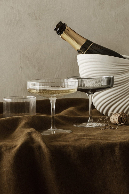 Ferm Living Ripple Champagne Saucer - Set of Two