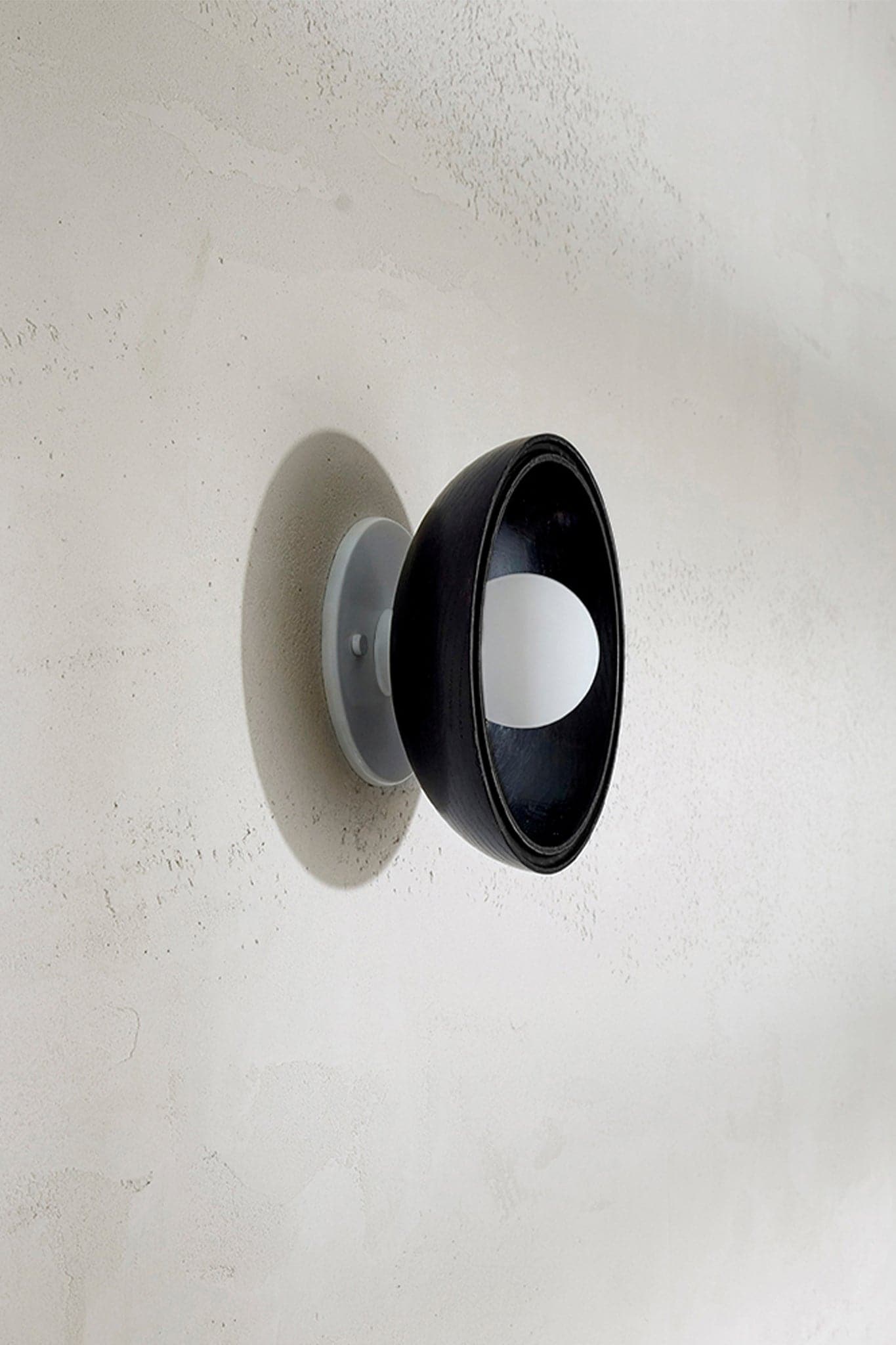 Marz Designs - Selene Surface Sconce Small in White Satin/Blackened Ash