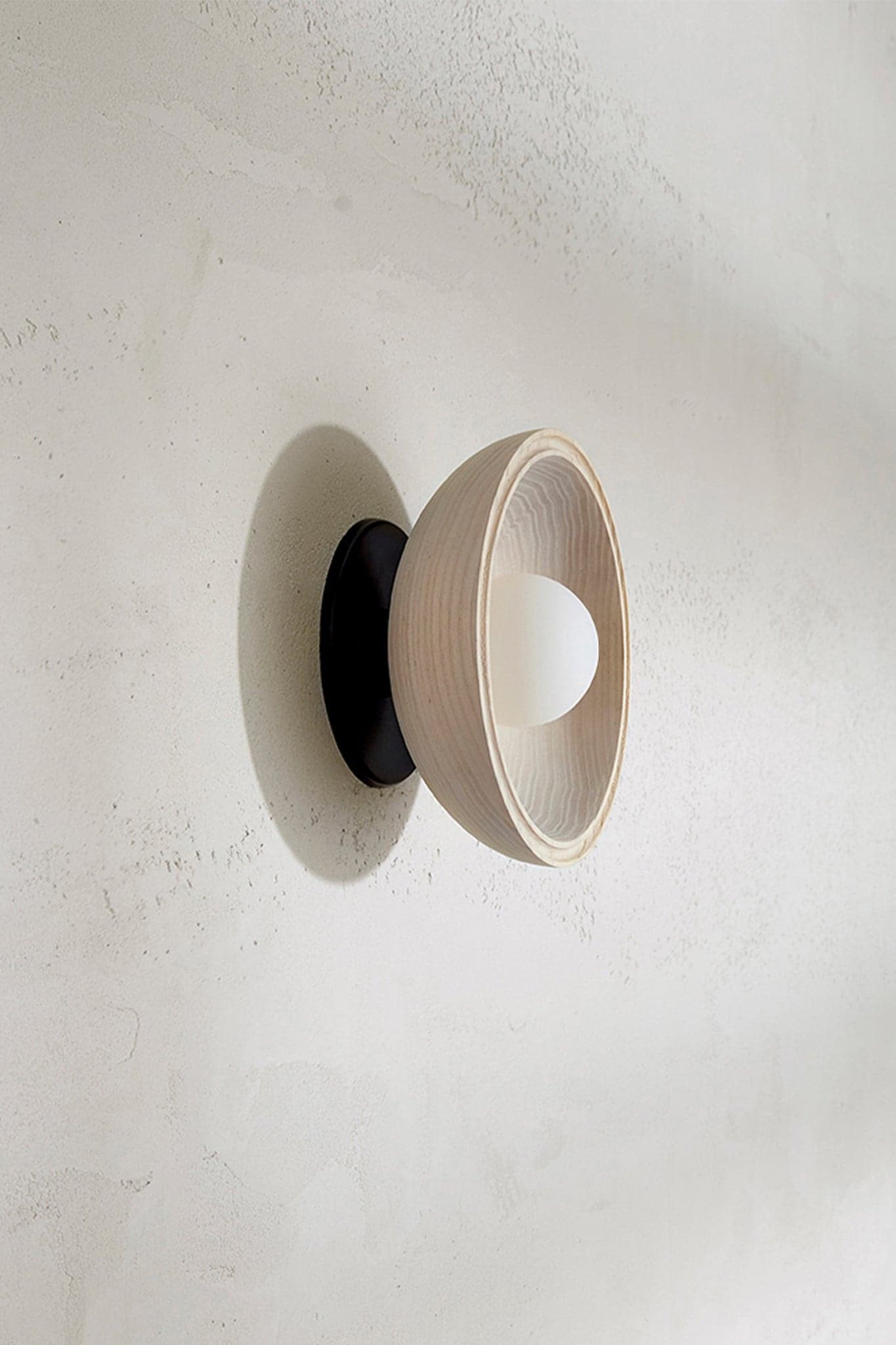 Marz Designs - Selene Surface Sconce Small in Brushed Black/Bleached Ash