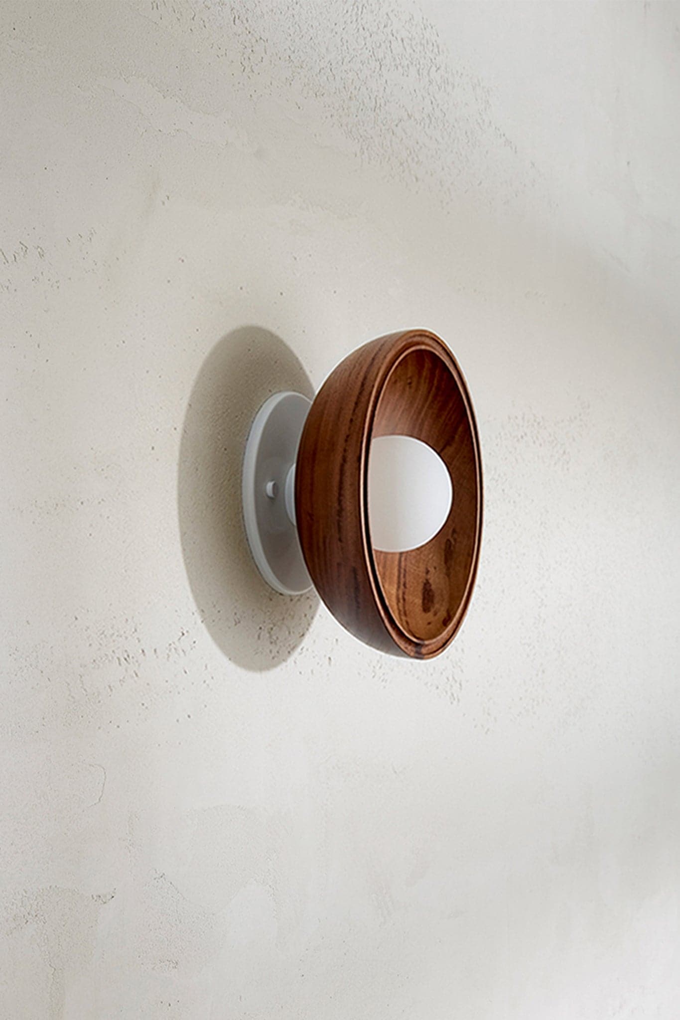 Marz Designs - Selene Surface Sconce Small in White Satin/Walnut
