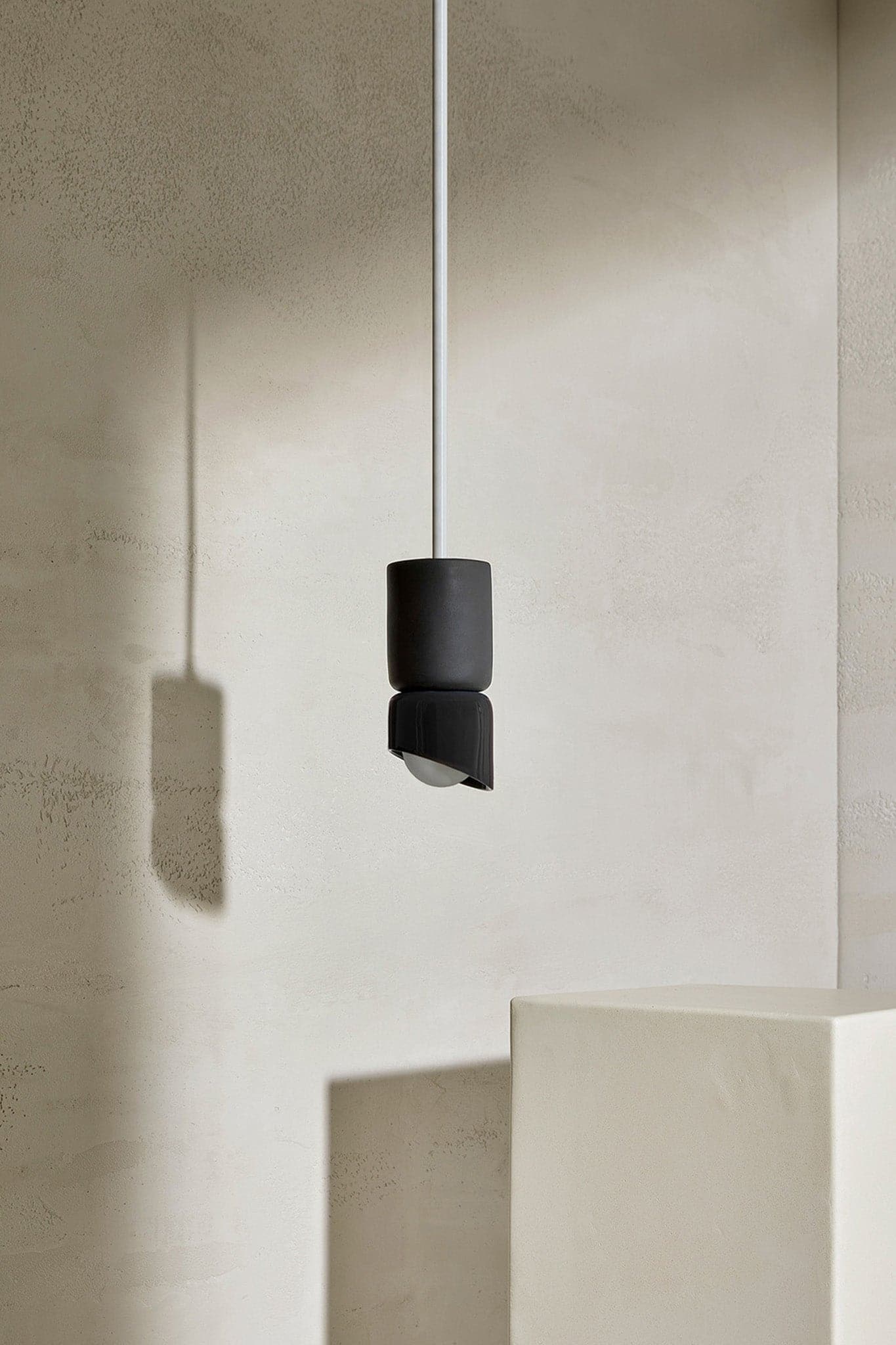 Marz Designs - Terra 1.5 Pendant Light w/ Solid Rod in White Satin/Slate