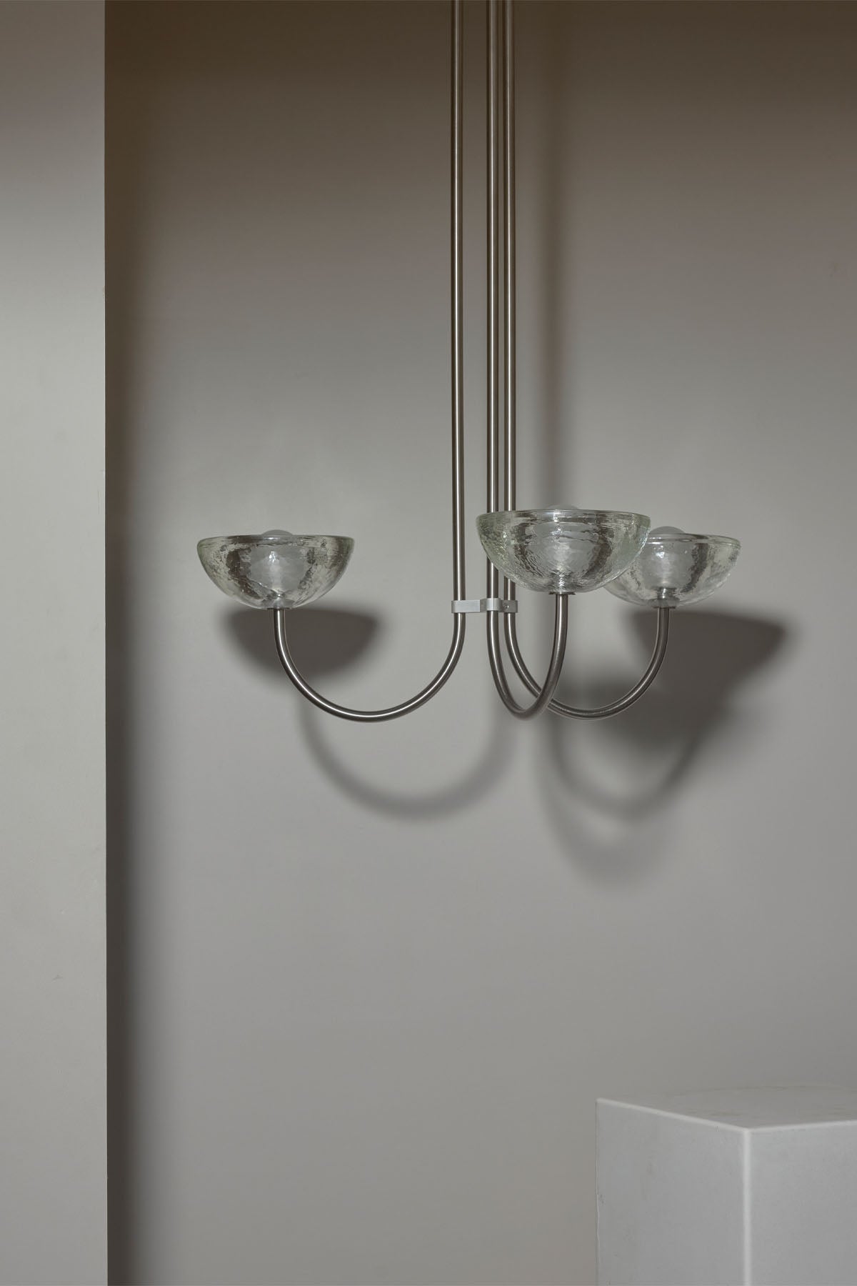 Aurelia Chandelier, Triple Pendant Light, Cast Glass
