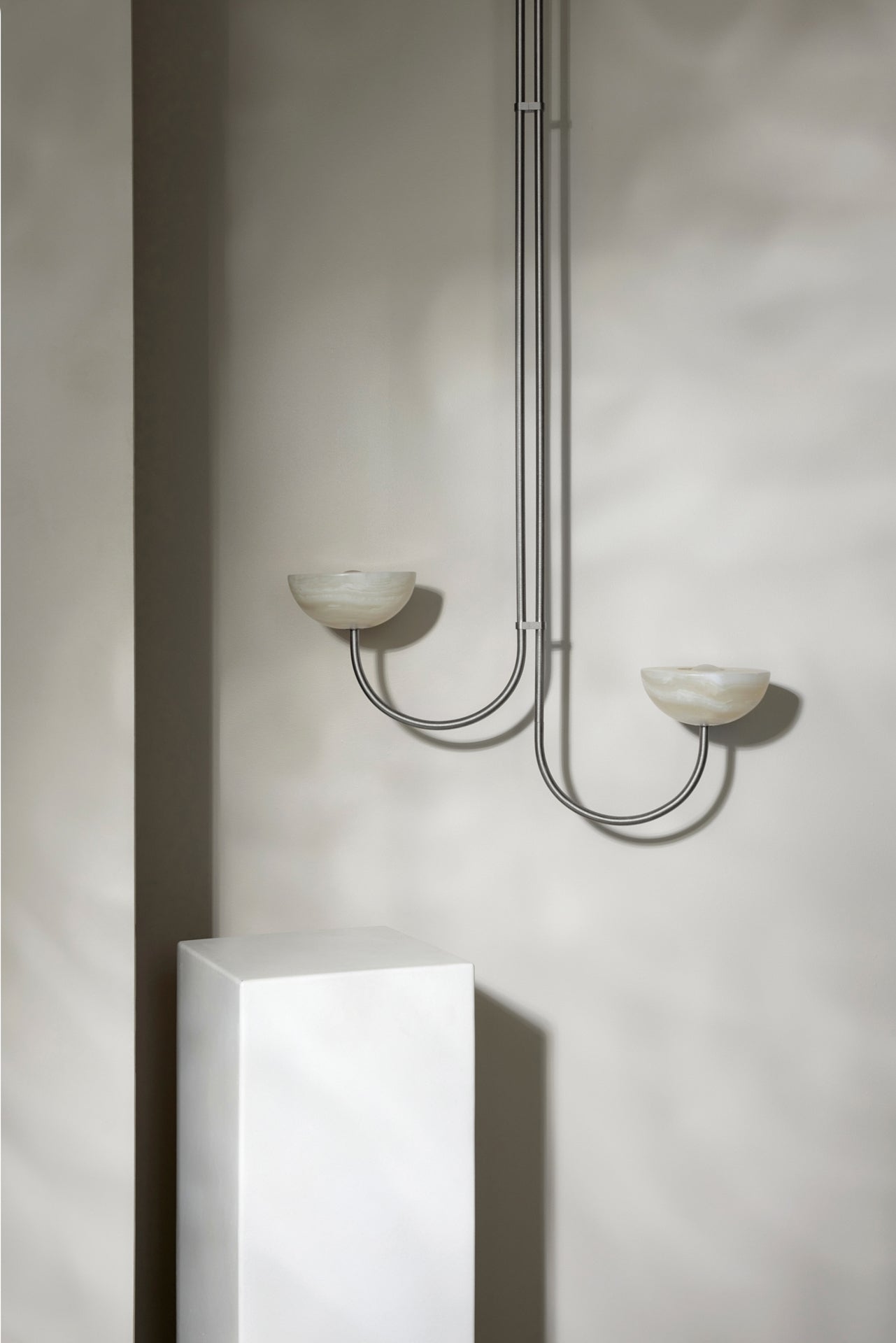 Aurelia Double Offset Pendant Light, Stone
