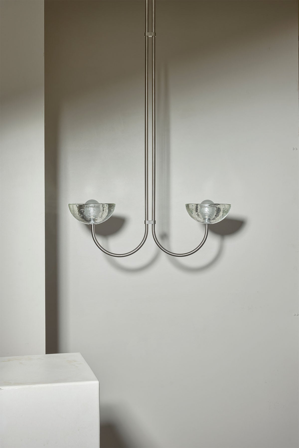 Aurelia Double Pendant Light, Cast Glass