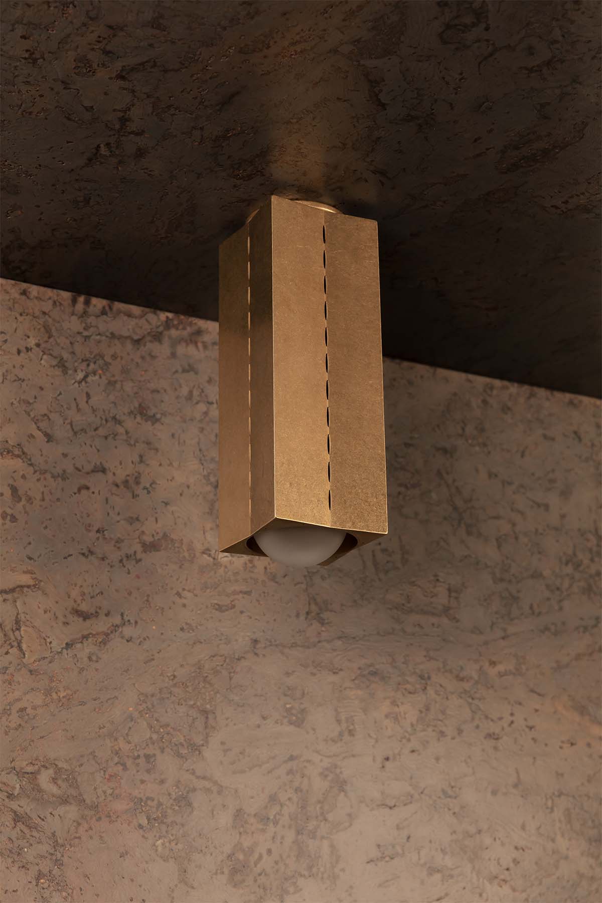 Polaris Ceiling, Lge, Tumbled Brass