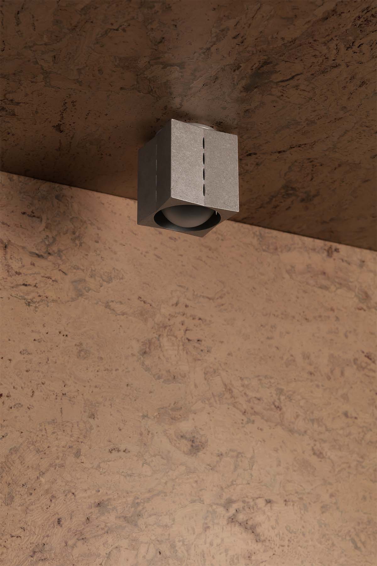 Polaris Ceiling, Sm, Tumbled Aluminium