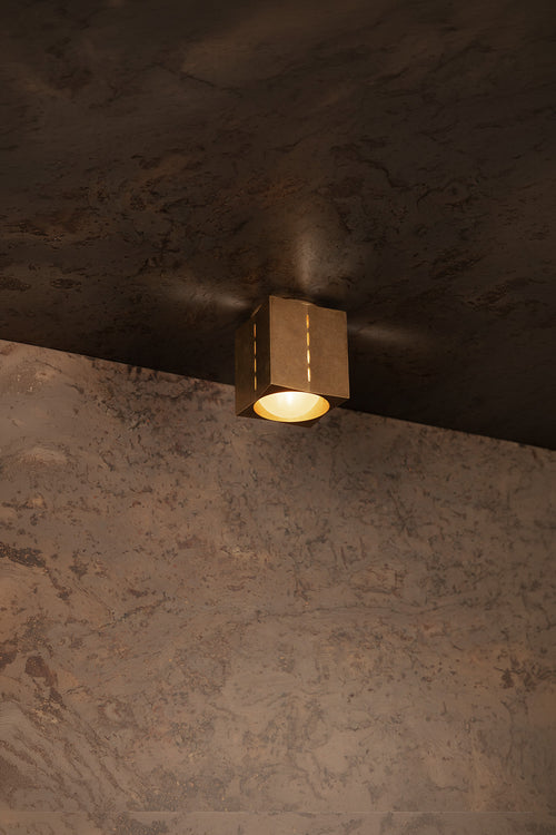 Polaris Ceiling, Sm, Tumbled Brass