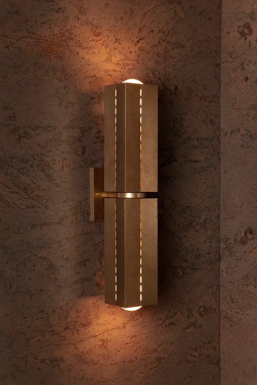 Polaris Wall Light, Lge, Tumbled Brass