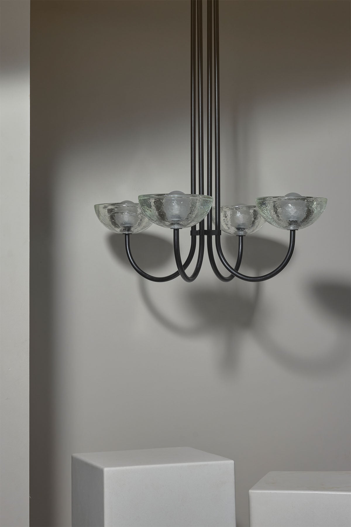 Marz Aurelia Chandelier, Quad Pendant Light, Cast Glass