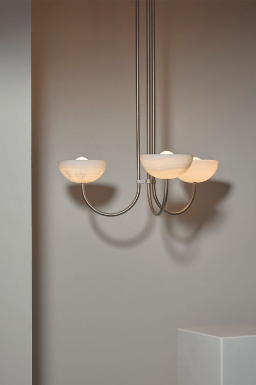 Aurelia Chandelier, Triple Pendant Light, Stone