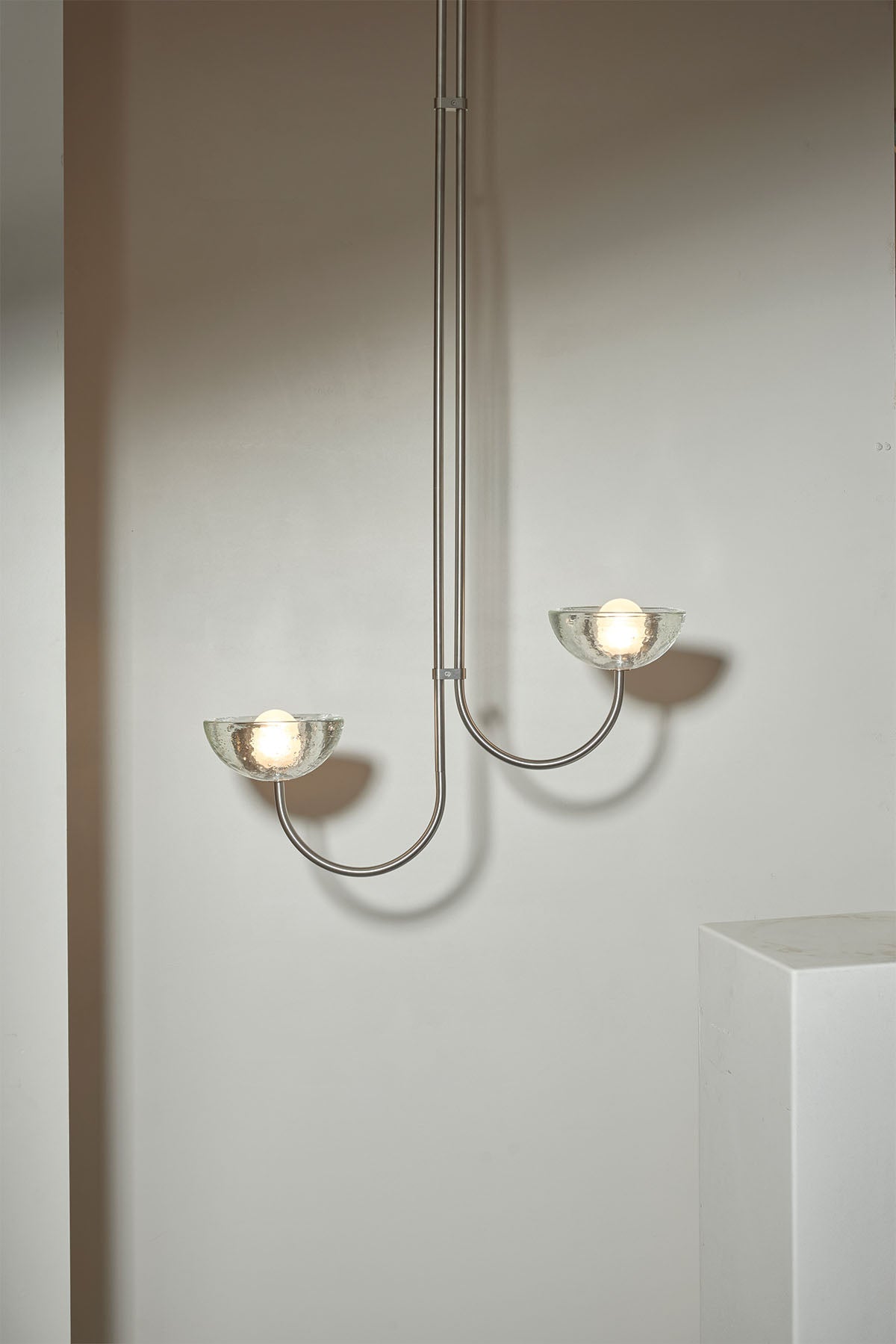 Aurelia Double Offset Pendant Light, Cast Glass - Marz Designs - Marz Designs - Aurelia Double Offset Pendant Light, Cast Glass