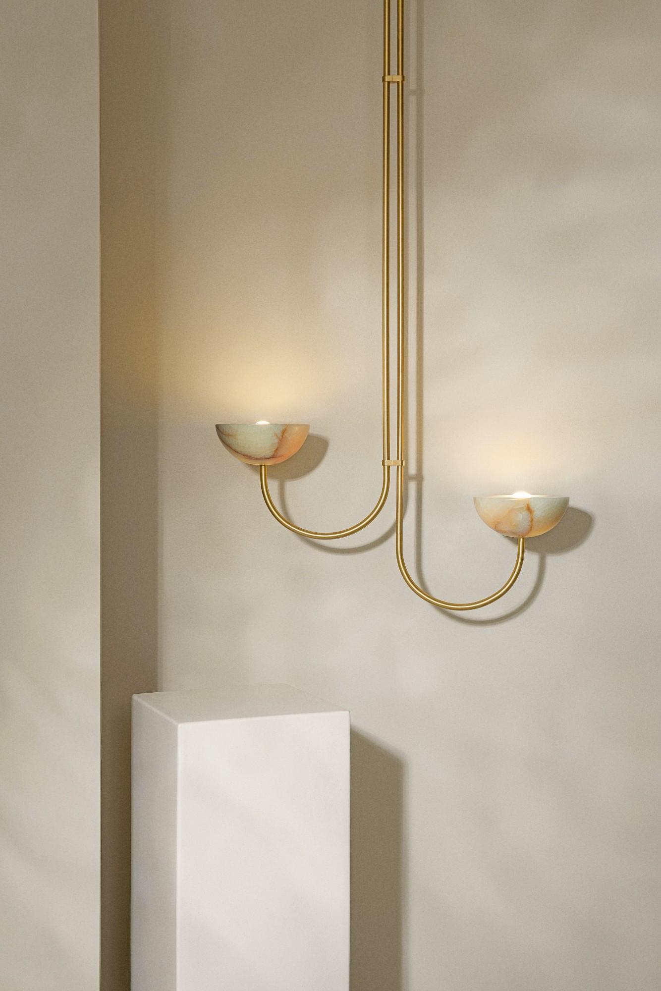 Aurelia Double Offset Pendant Light, Stone - Marz DesignsMarz Designs